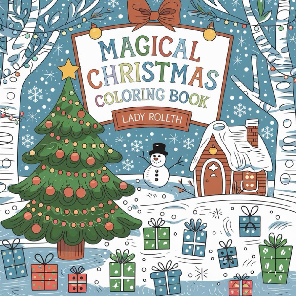 Magical Christmas: Coloring book,bold and easy relax, unwind, and color your way through Christmas
