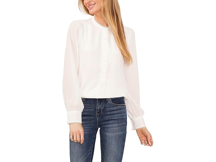 Long Sleeve Button-Down Top - Image 1