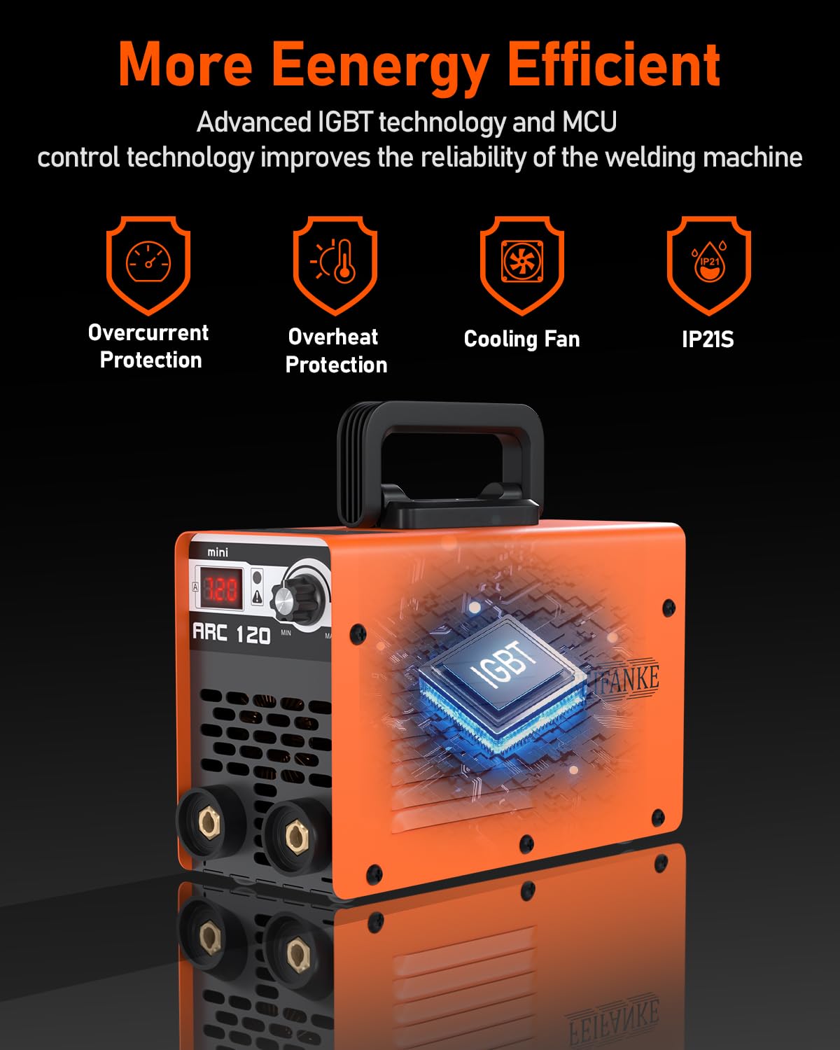 FEIFANKE ARC120 Maquina de Soldar 120A Soldadora Electrodo IGBT DC MMA/lift-tig Soldador Inverter con Pantalla LED, Anti-Stick/Hot-Start/Arc-Force