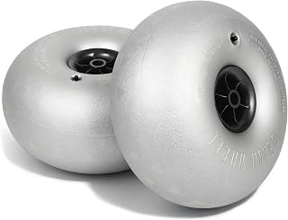 16'' Balloon Wheels for Beach Cart, Wagon, Heavy Duty Kayak Dolly and Canoe Dolly, Set of 2, 16'' Balloon Sand Tires, 176.36lbs Capacity Each Wheel (Gray)