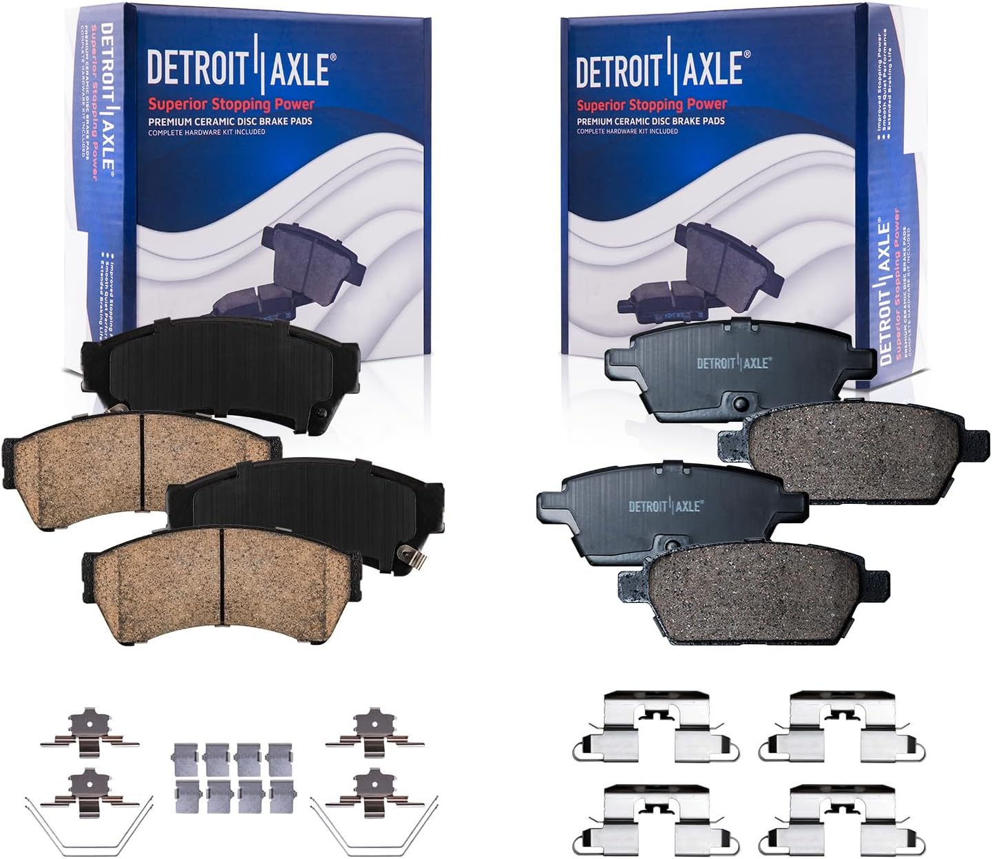 Complete Ceramic Brake Pad Set - Front & Rear For Ford Fusion, Lincoln MKZ, Mazda 6 (2006-2012)