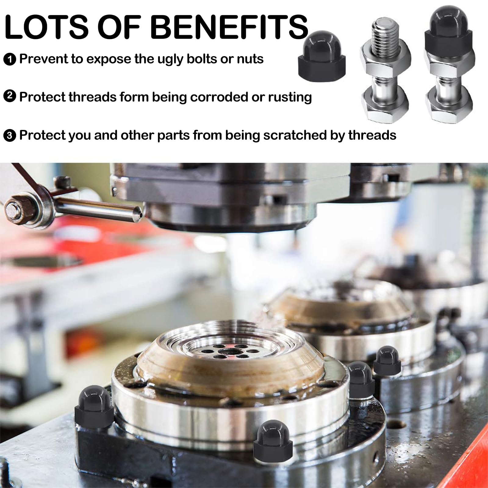 Dadi Ciechi M8 In Acciaio - 50 Pezzi, Nichelati E Neri, Per Fai Da Te E Riparazioni - Foto 5