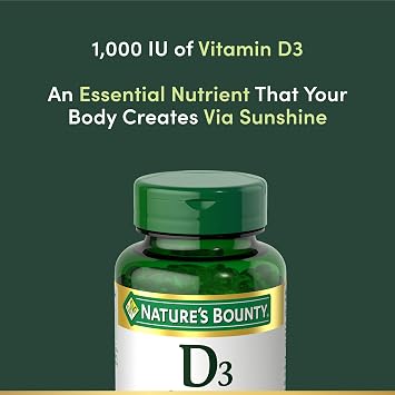 Nature's Bounty Vitamin D3 1000 IU Softgels, 350 Count
