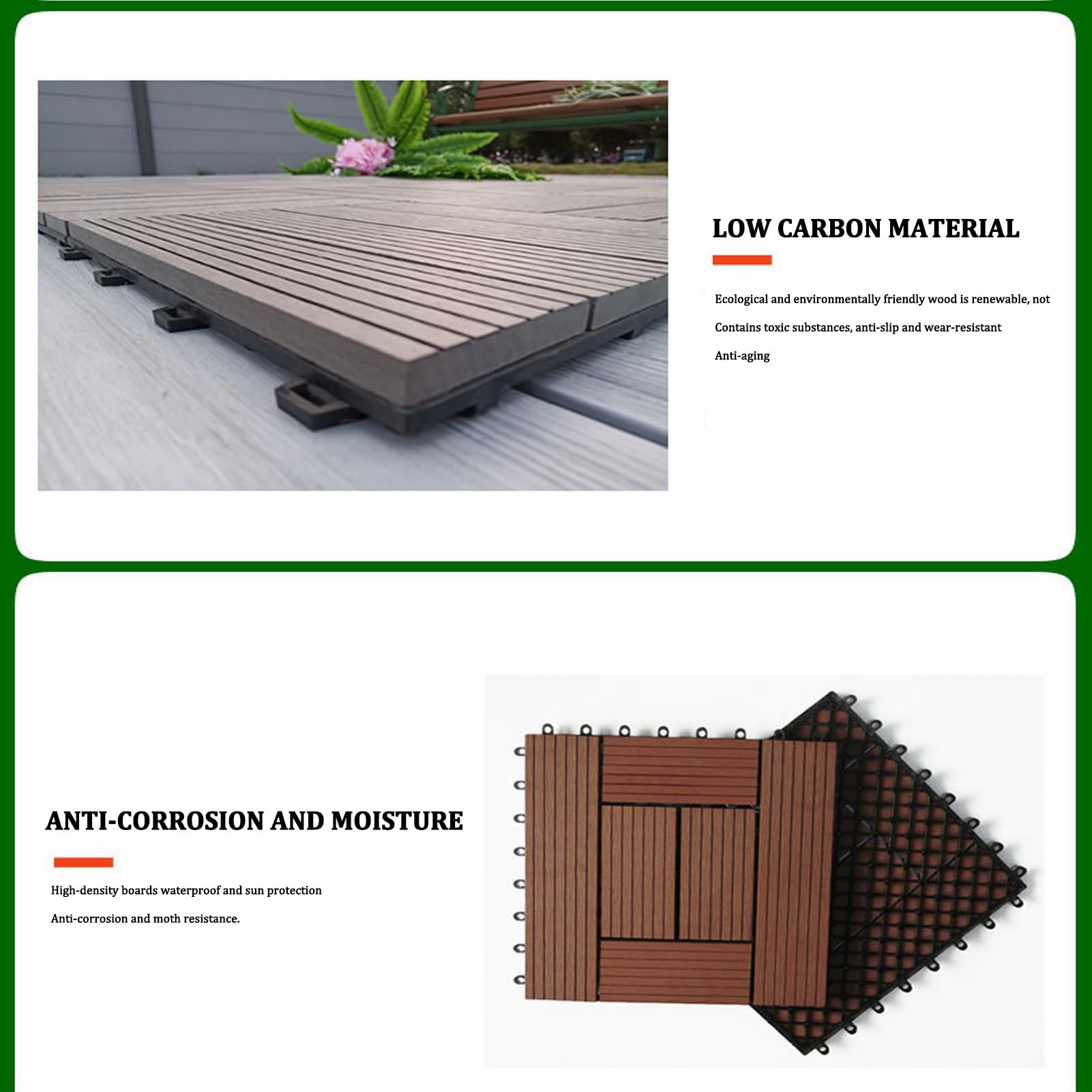 Azulejos de cubierta entrelazados madera acacia