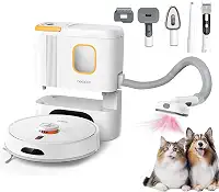 NEWPET Robô Aspirador e Esfregão, Aspirador Robótico 3 em 1, Kit de Aspirador para Cuidados com Cães, Aspirador Potente para Animais de Estimação com 3000 Pa