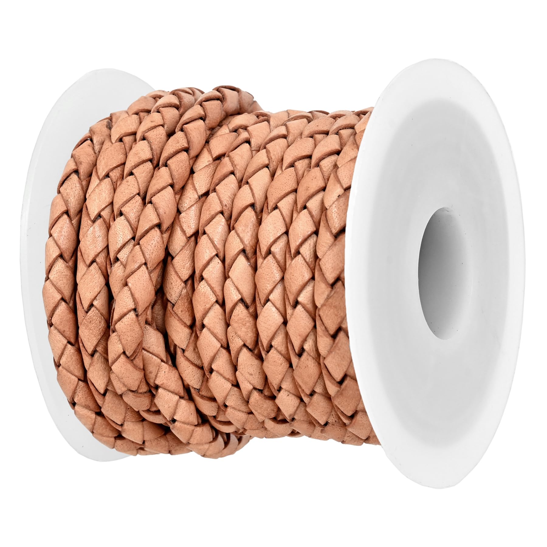Cordón de cuero trenzado redondo de 5 mm GENIQUE para collares y pulseras DIY