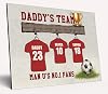 The Plum Penguin Personalised Dad Gift Football Shirts Choose Your Team Colours Father's Day Hanging Custom Names Family Kids Wooden Plaque Best Dad Grandad (1 Large & 2 Small)