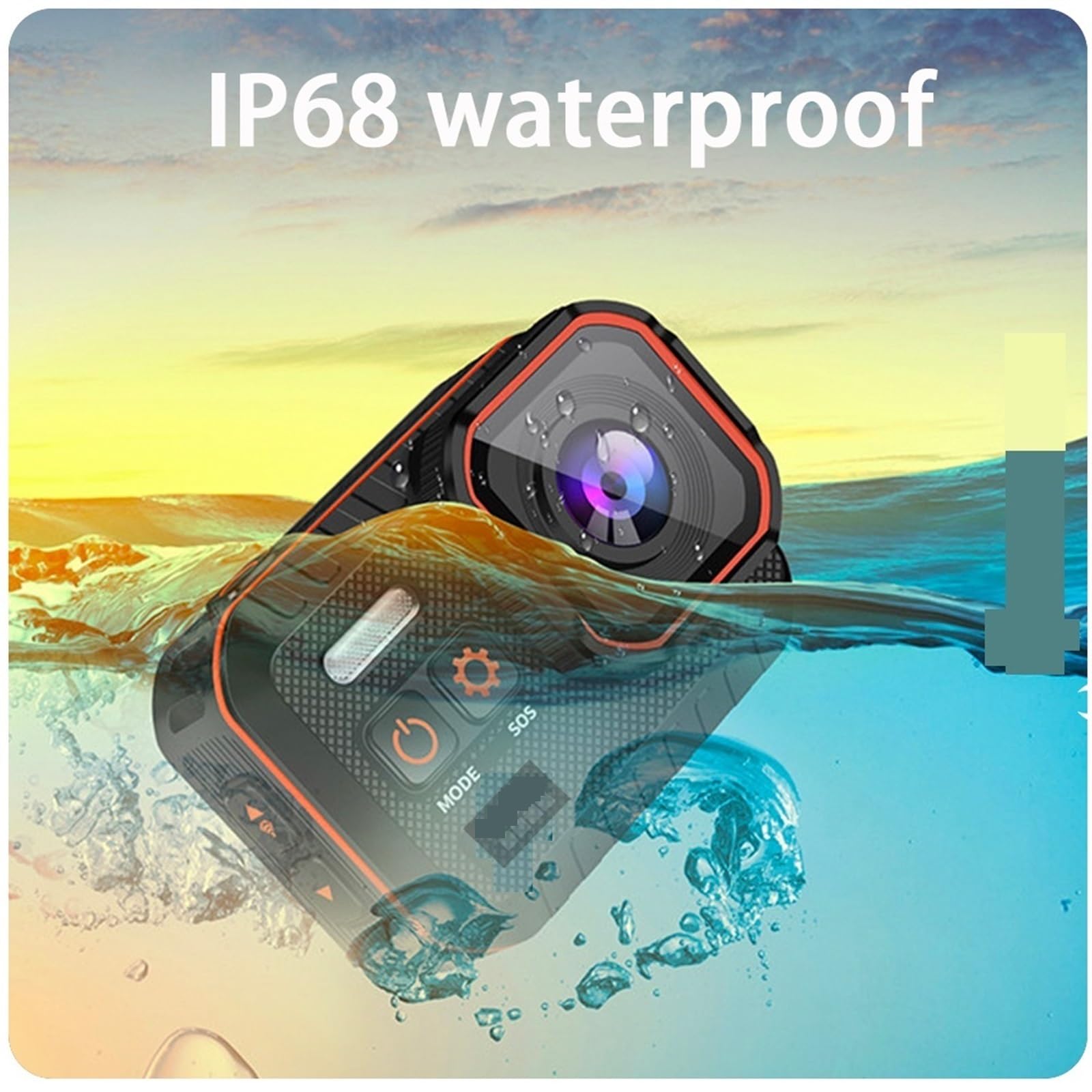 Action Camera 4K60FPS Con Schermo Del Telecomando Impermeabile Sport Drive Recorder Helmet Cam Scatta Nitida Fluida(With 32G Card,Camera -selfie stick)