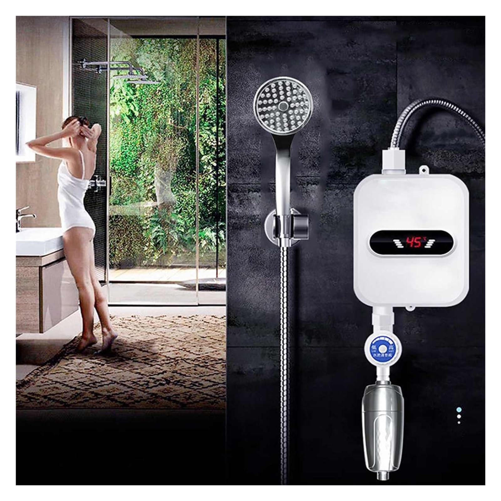 Natychmiastowy podgrzewacz wody, Elektryczny Bezzbiornikowy 3500 W Mini Natychmiastowy Podgrzewacz Ciepłej Wody Bateria Kuchenna Ogrzewanie Z Kranu 3 Sekundy Natychmiastowe