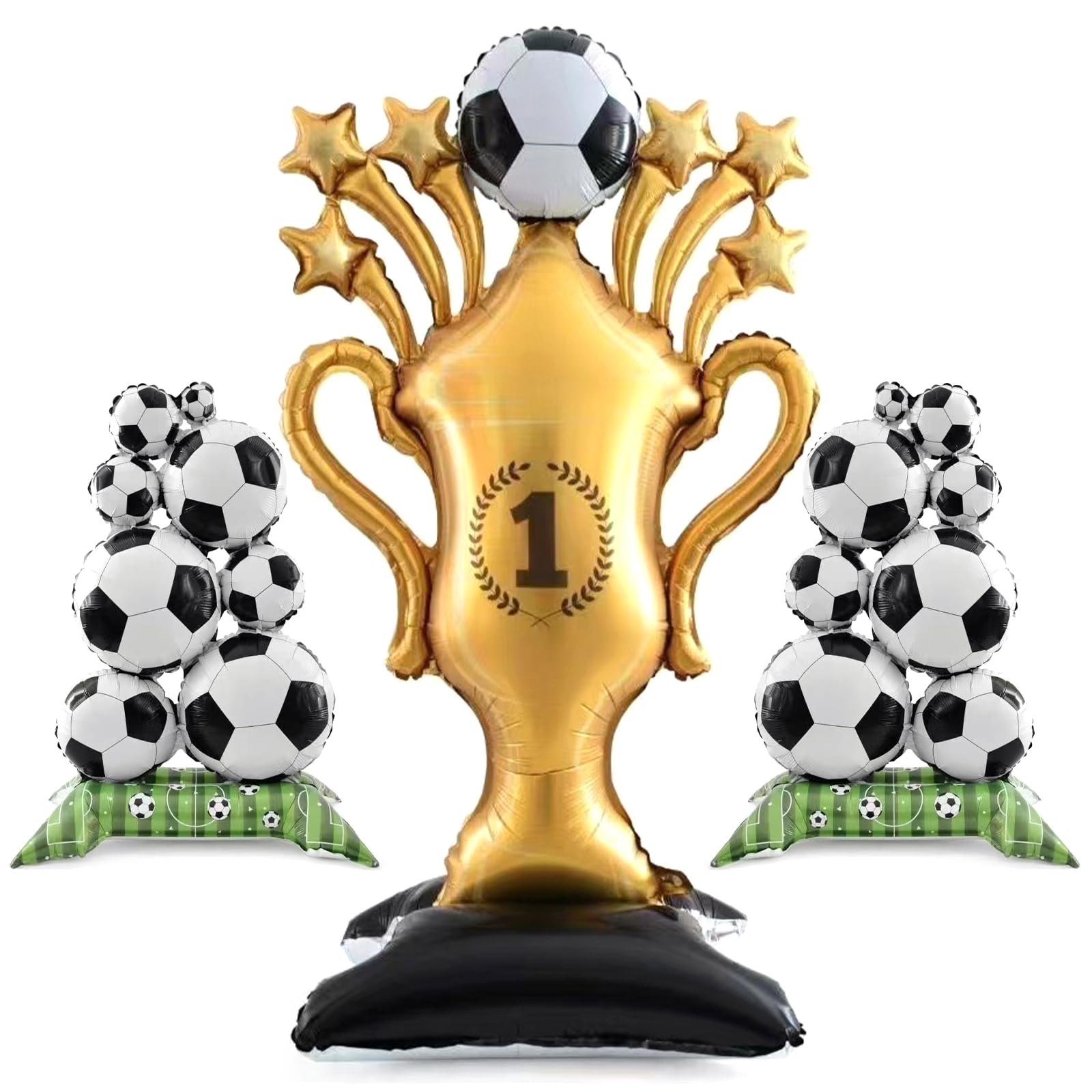 Football Party Decorations Giant Standing Soccer Ball Trophy Balloons Game Day Sports Soccer Balloons Birthday Party for Ball Fans Club, Home Decor