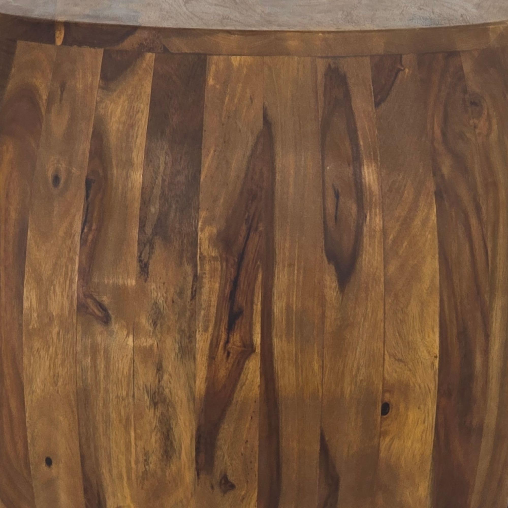 Wohnling Beistelltisch Rund Ø 50x40 cm Sheesham Massivholz, Ablagefach | Couchtisch mit offenem Fach im Naturdesign, Wohnzimmertisch aus Echtholz, handgefertigtes Unikat, Sofatisch