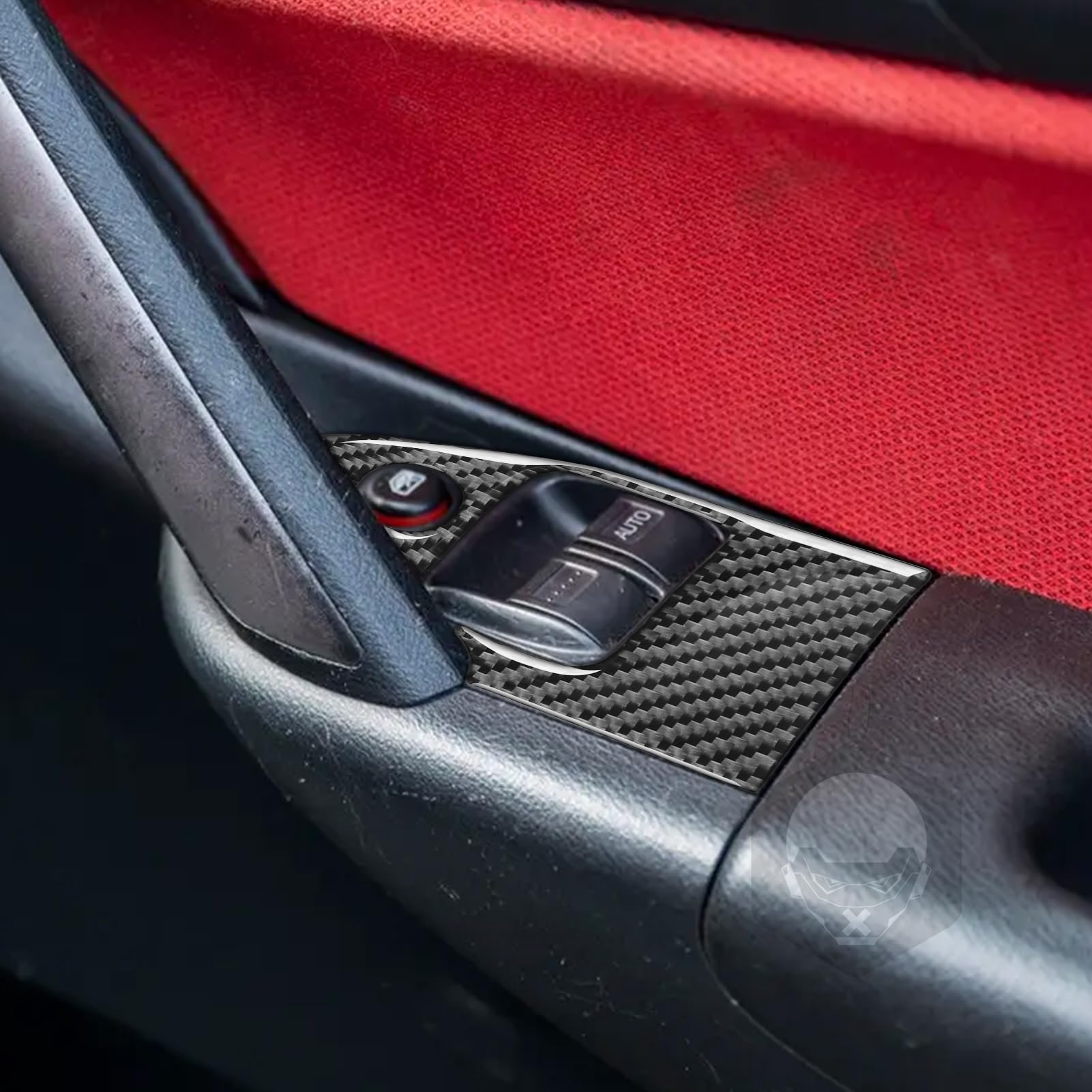 Real Premium Carbon Fiber Compatible with Honda Civic Si 2001 2002 2003 2004 2005 Accessories Car Window Lift Panel Cover Sticker Decal Interior Trim