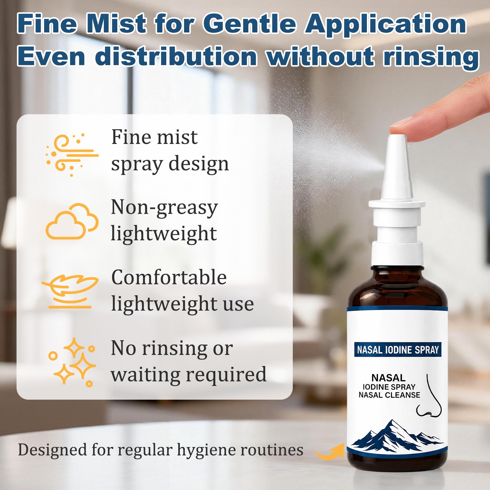 KLIFE 2Pcs Iodine Nasal Spray, Daily Nasal Cleanse & Care Mist, Non-Medicated Formula, Fine Mist Sprayer for Travel & Daily Use (2 fl oz) — Amazon image 4