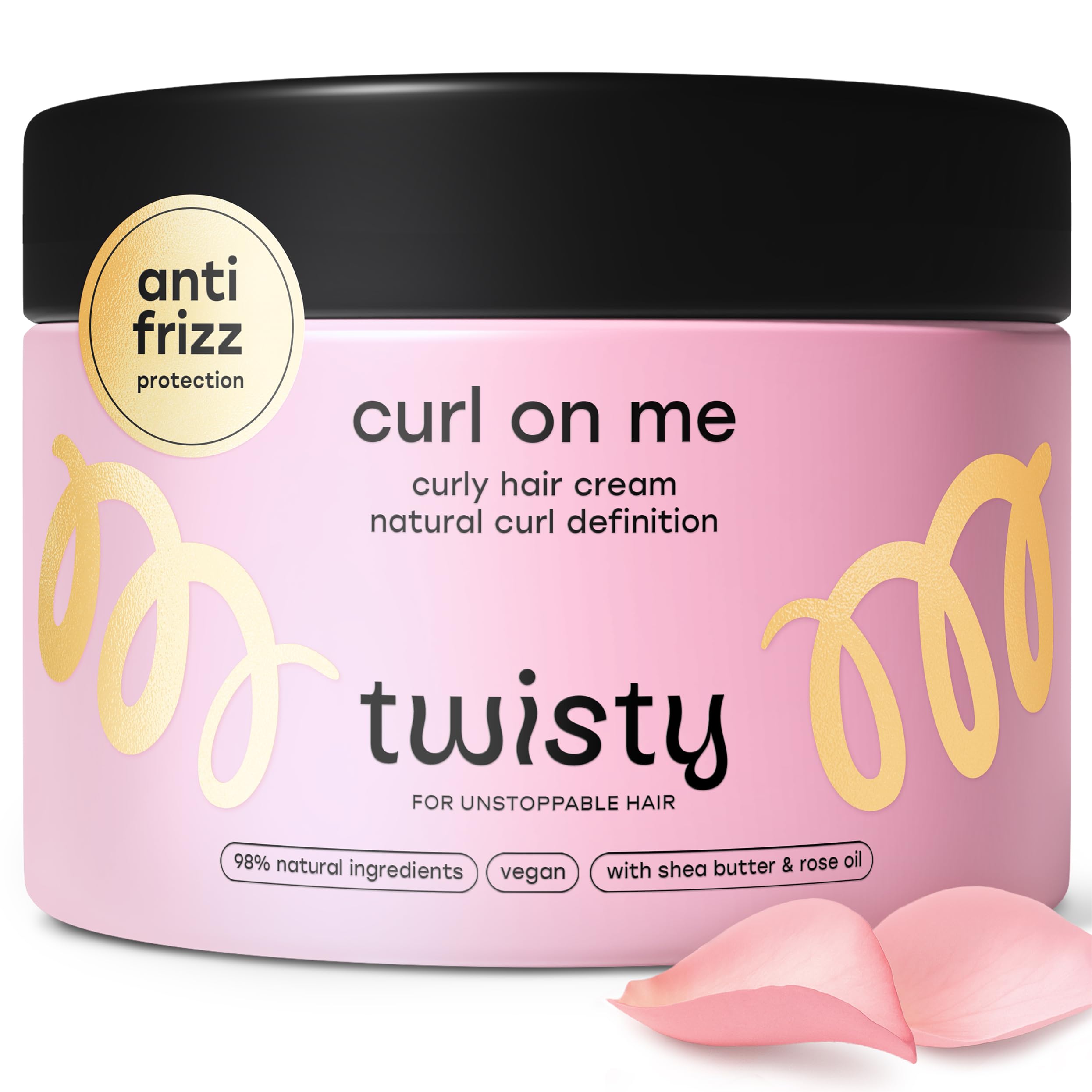 Twisty Lockencreme Curl Cream 250ml - Feuchtigkeitsspendende Lockenpflege, Anti-Frizz Styling Creme für Naturlocken & Wellen mit Sheabutter