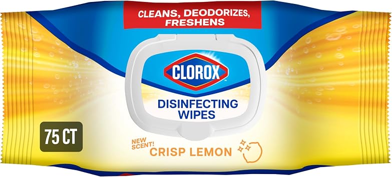 Clorox Disinfecting Cleaning Wipes Flex Pack, Bleach Free, Crisp Lemon, 75 Count Pack May vary