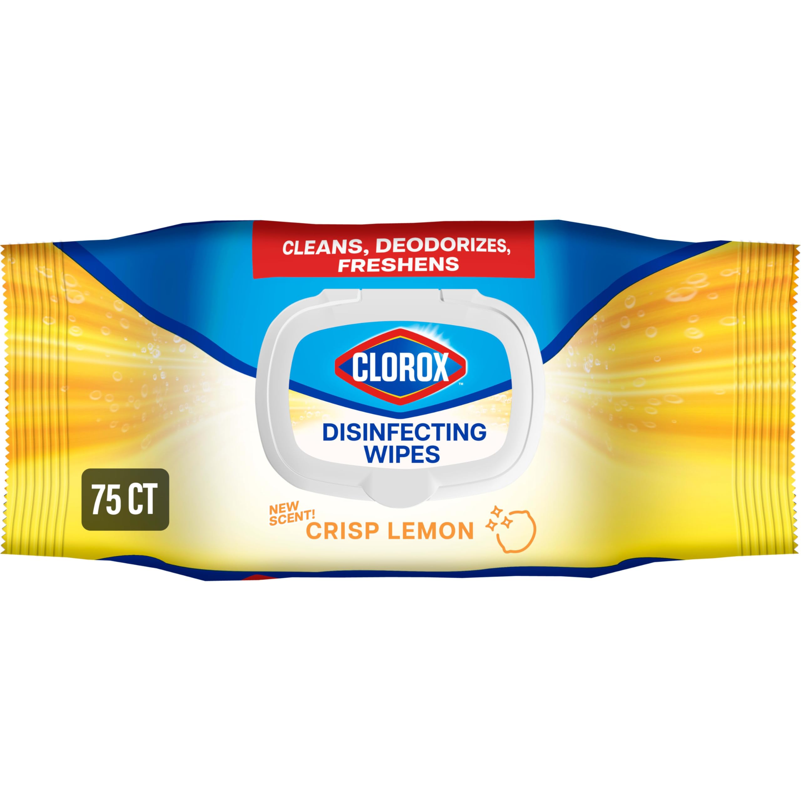 Disinfecting Bleach-Free Crisp Lemon Cleaning Wipes Pack, 75 count