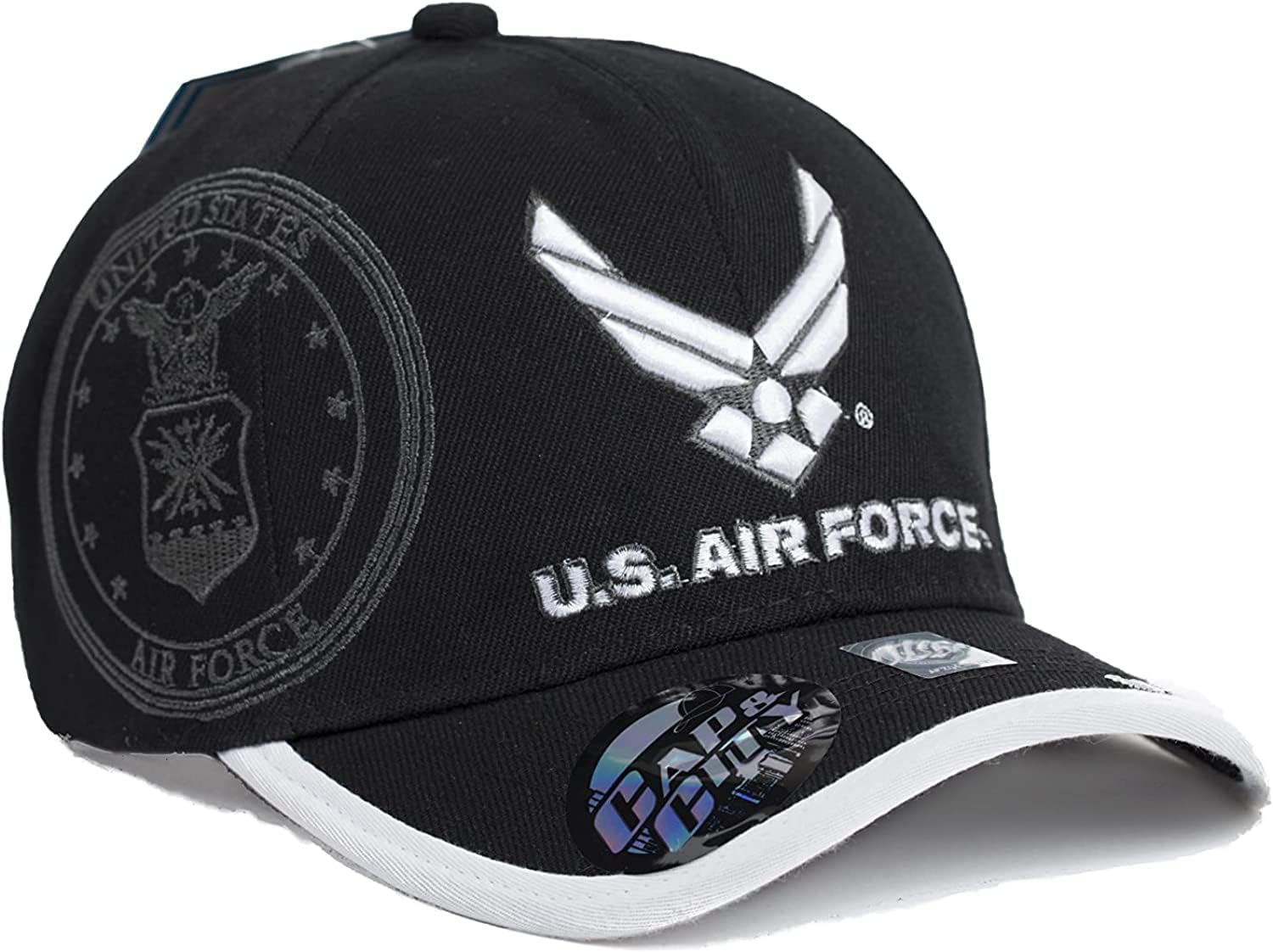 Ashen Fane Military Air Force Premium 6 Panel Adjustable Veteran Baseball Cap