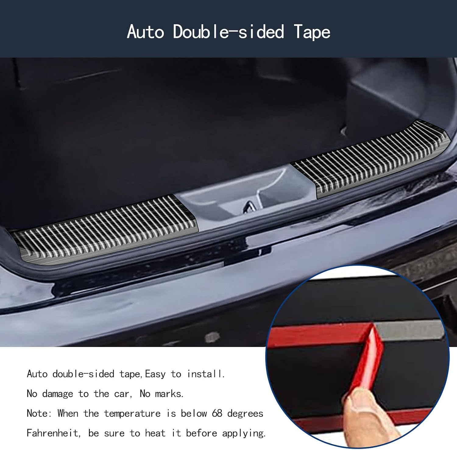 Rear Bumper Guard Cover Protector Compatible with Toyota Prius 2023 2024 Inner Tailgate Sill Guard Cover Interior Car Accessories Stainless Steel 2PCS(Black Brushed Finish)