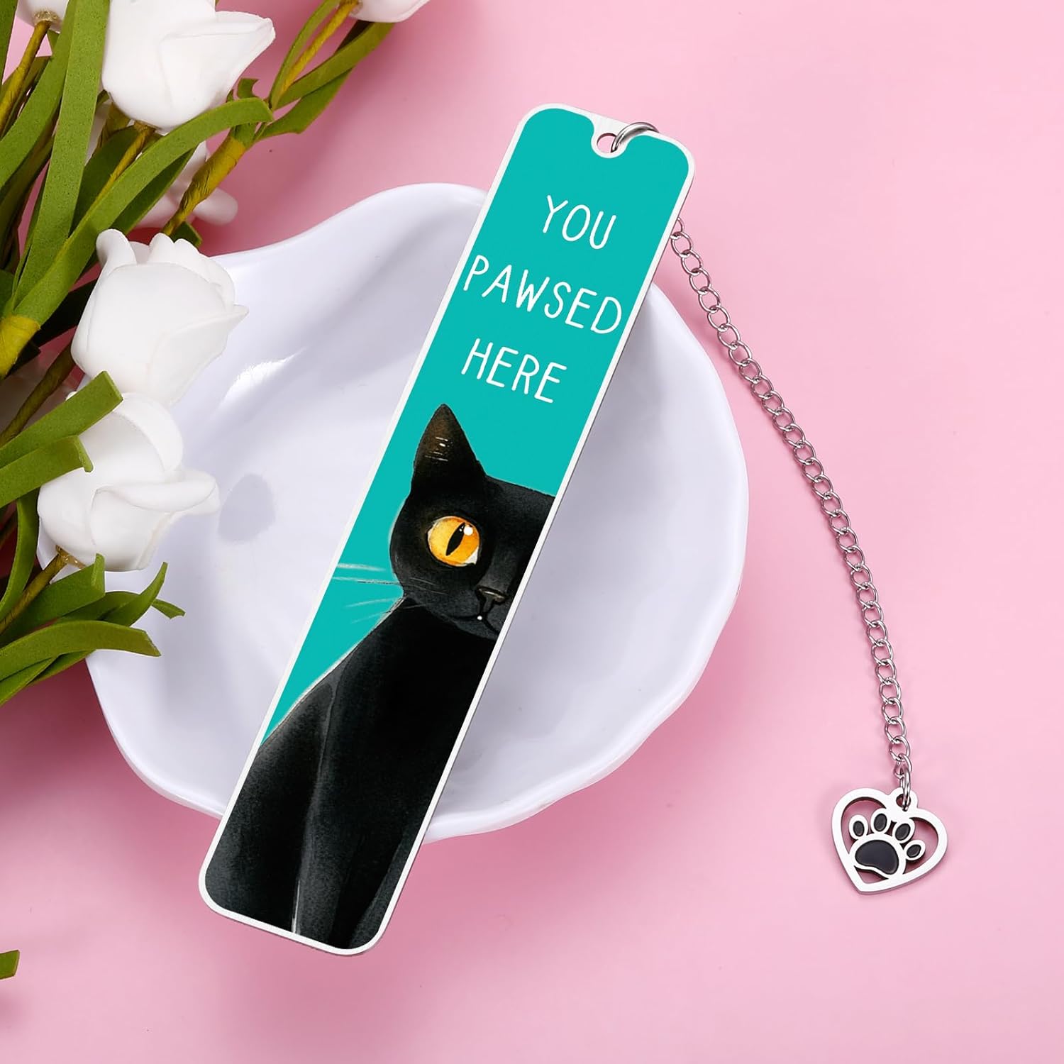 Cat Lover Gifts for Women Men, Black Cat Bookmark for Women Cat Lovers Friends Her, Book Marks for Reading, Reading Accessories for Book Lover, Bookish Gifts Christmas Stuffers - Image 4