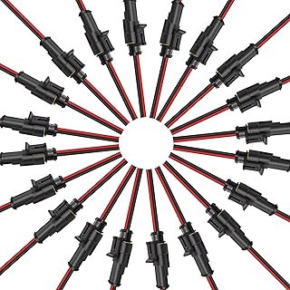 20Pcs Car Waterproof Electrical Connector, 2 Pin Connector, 16 AWG 2 Wire Waterproof Connector, Car Electrical Connectors for Automobiles, Trucks, Boats, Motorcycles