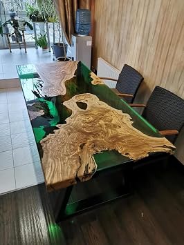 Personalized Large EPOXY Table, Resin Dining Table for 2, 4, 6, 8 River Dining Table Top, Wood Epoxy Coffee Table Top, Living Room Table (16.5 Inches Tall, 24 x 12inches)