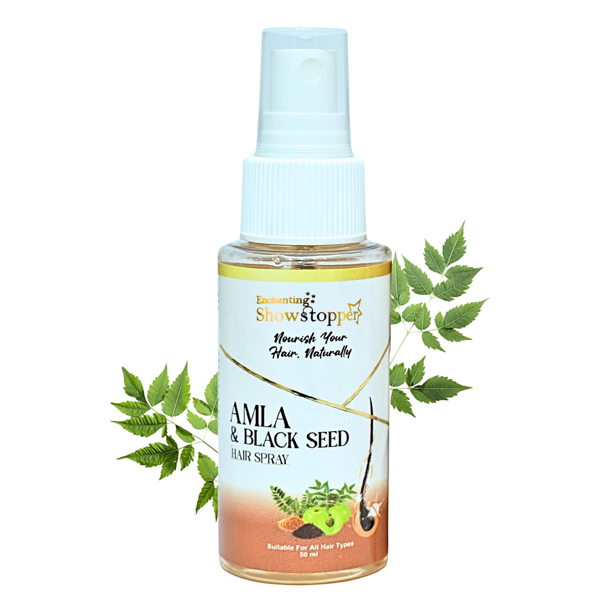Amla & Black Seed Hair Spray for Hair Fall Control, Hair Growth Support & Scalp Nourishment | Root Strengthening Leave-In Hair Spray for Strong, Healthy Hair | Suitable for All Hair Types | 50ml for Men & Women-image-10