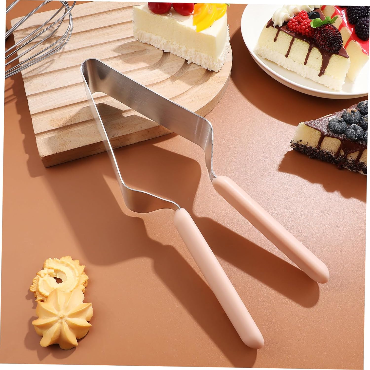 2pcs Cake Slicer Cheese Slicer Wedding Cake Ergonomic Handle Metal Material Lightweight
