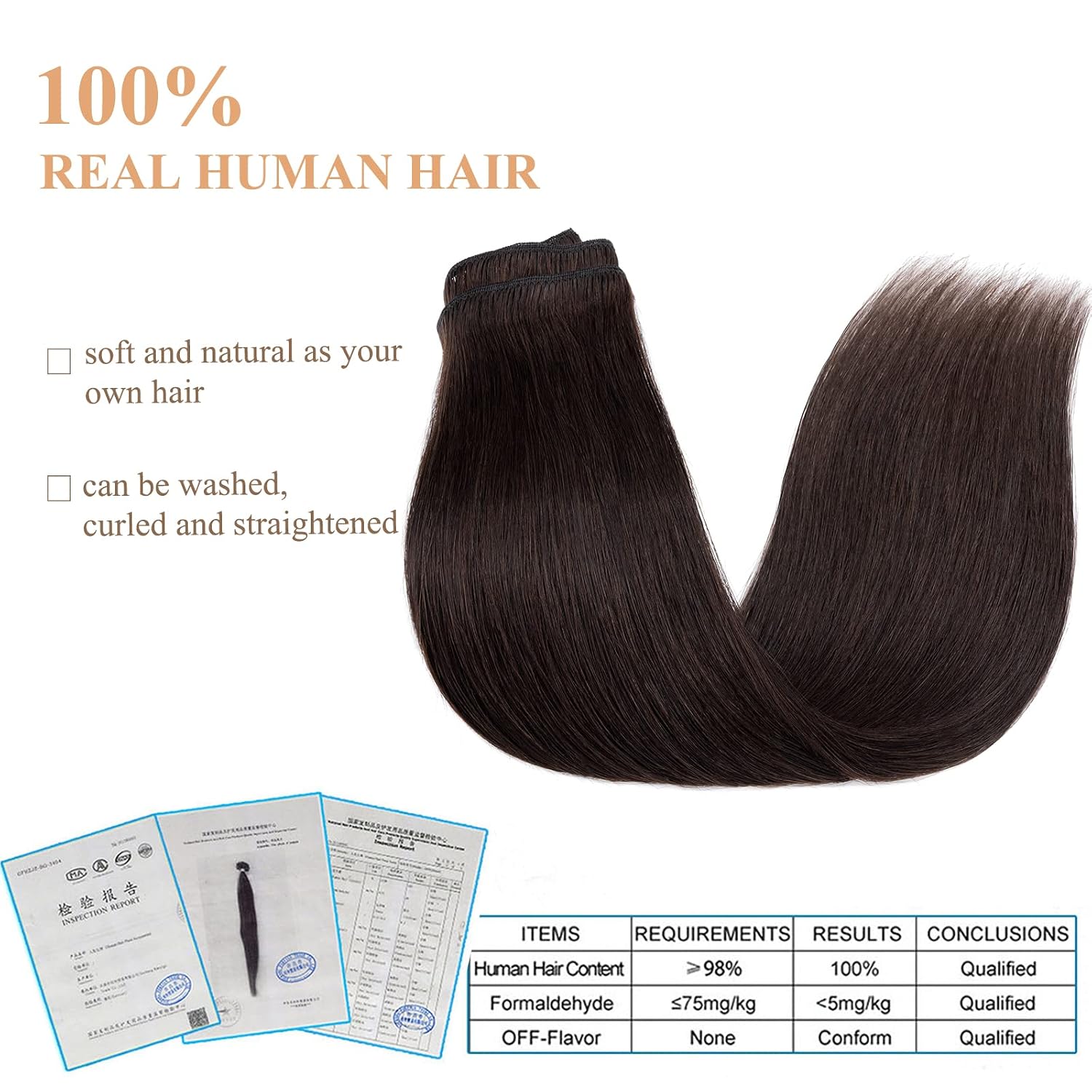 MY-LADY Clip In Hair Extensions 100% Real Human Remy Hair Soft Natural Extension Full Head 8pcs 8 Inch #2 dark brown 65g Short