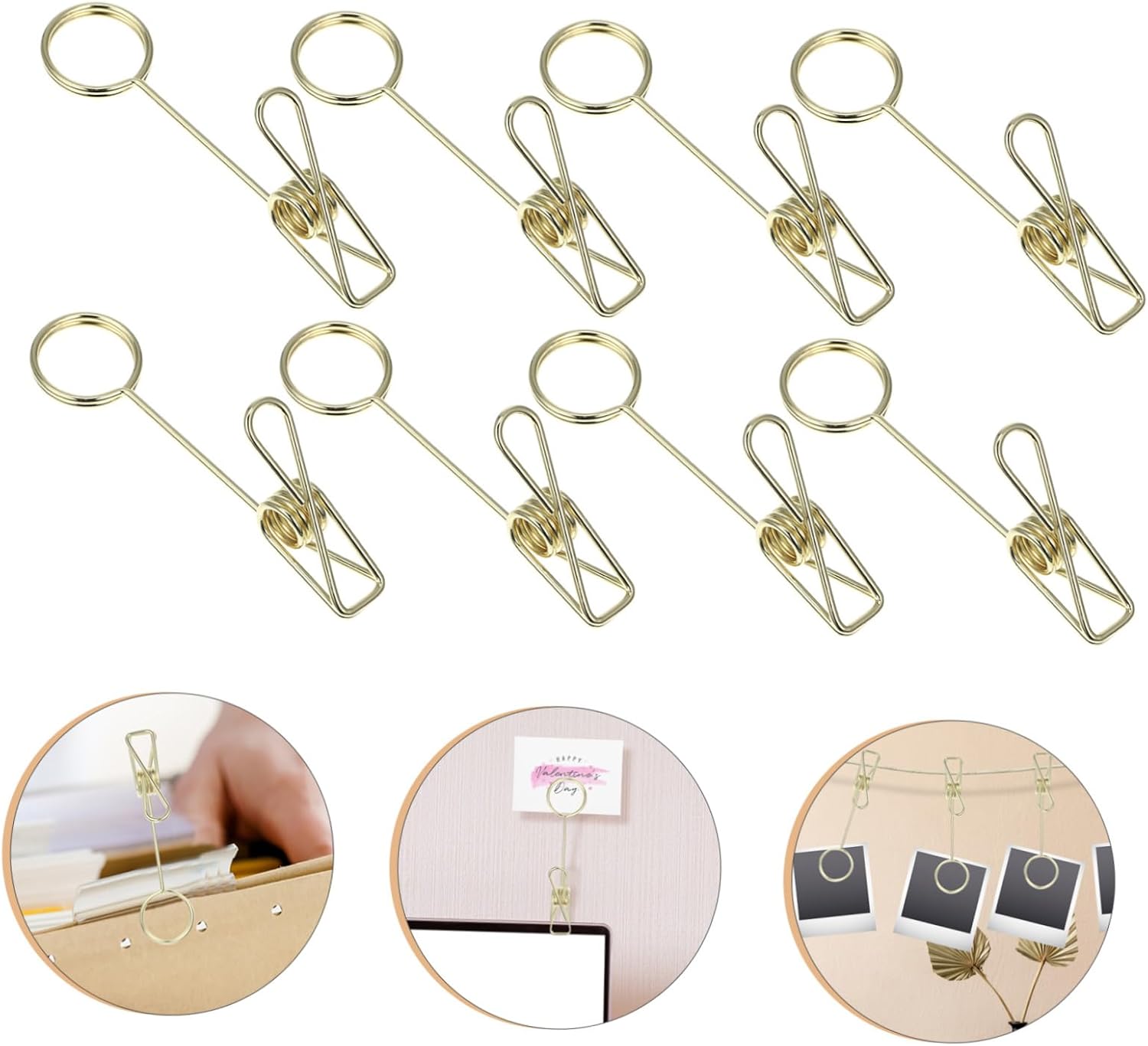 10pcs Double-end Memo Clips Photo Card Holders Picture Holders for Centerpieces Cards Easy to Use for Weddings and Events