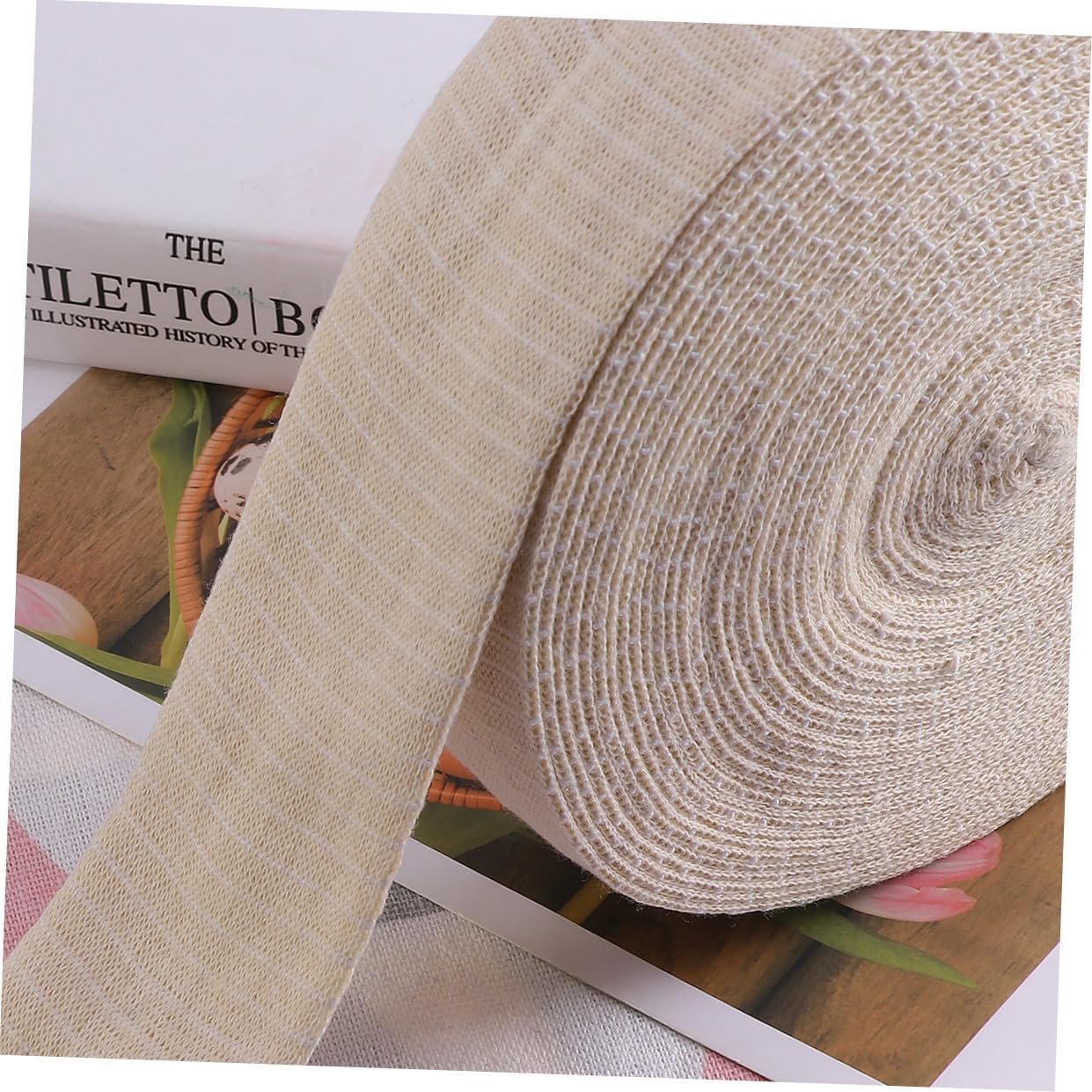High Elastic Tubular Cotton Bandages for Men Adults Beige Non-Woven Wraps for Wrist Hand Foot Support Sprains Swelling Relief Athletic Use