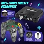 2 Pack N64 Controller, FISUPER Wired Classic Game Controller Gamepad Joystick for N64 Console(Clear Black+Clear Green)