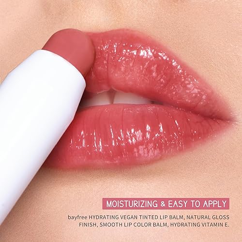 Miniatura 2 de Bálsamo labial tintado, brillante, bombea los labios, ligero, hidrata y tiñe con aceite de semilla de jojoba, bálsamo labial vegano, regalo para el