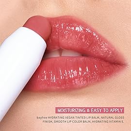 bayfree Tinted Lip Balm Plumper, Glossy, Pump Lips, Lightweight, Moisturize & Tint with Jojoba Seed Oil, Vegan Lipbalm Lip Care, Tang Peony