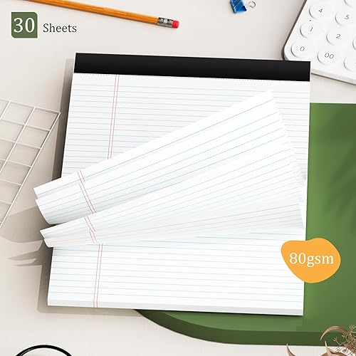 Miniatura 4 de Bloc legal pequeño de 5 x 8 pulgadas, paquete de 6 blocs legales amarillos, 30 hojas, bloc de notas con rayas estrechas, bloc de notas de papel