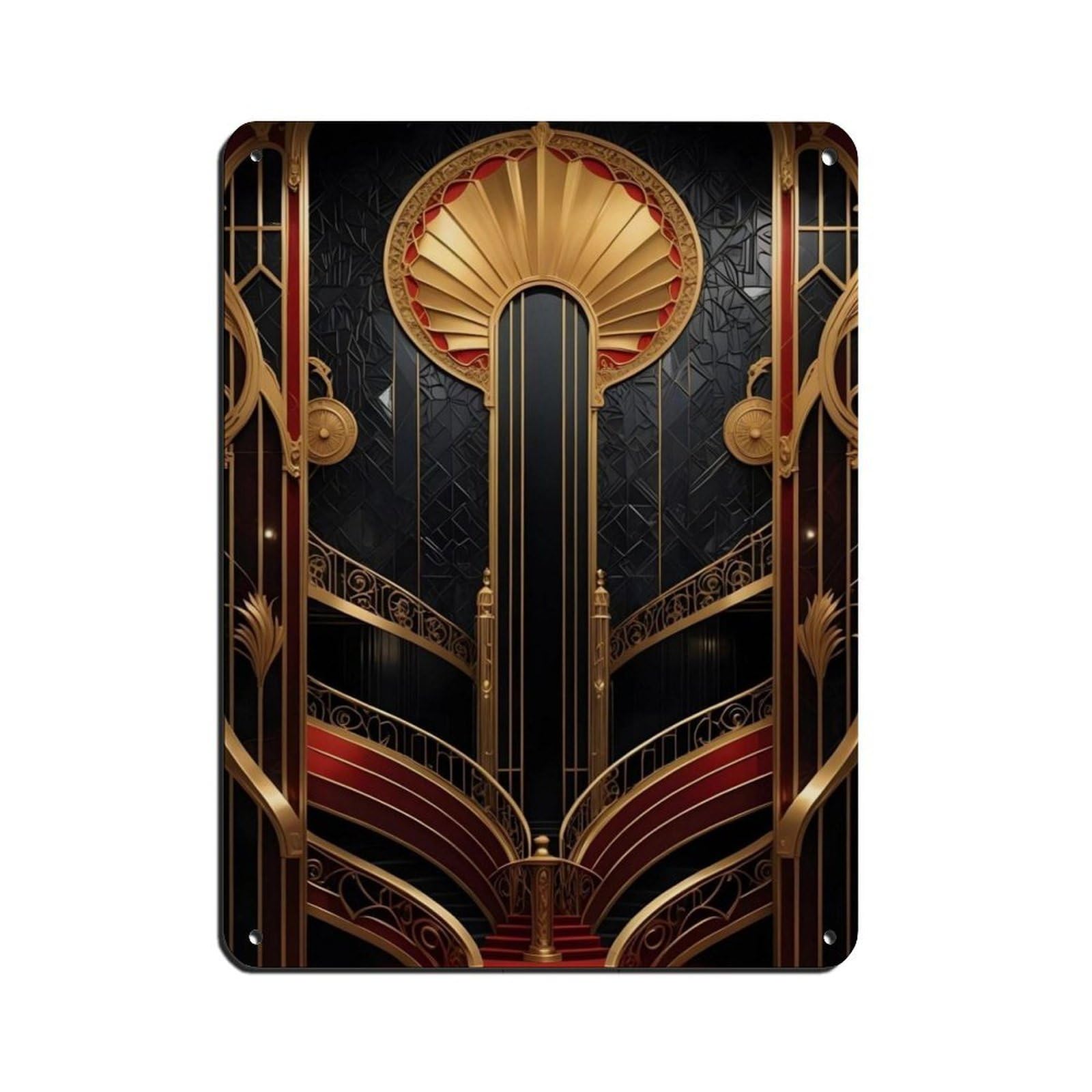 Architecture Poster 1920 Art Deco (2) Tin Sign Vintage Metal Pub Club Cafe Bar Home Wall Art Decoration Poster Retro 12x16inch(30x40cm)