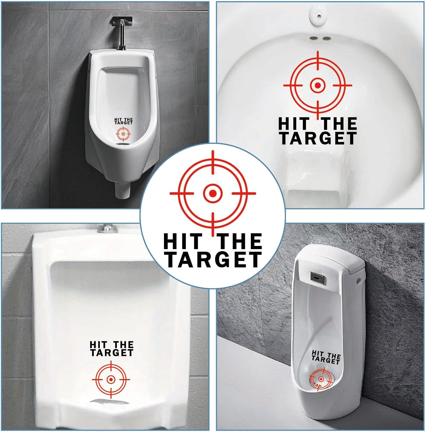 GORGECRAFT 10Pcs 10 * 12cm Toilet Target Aiming Stickers Red Urine Target Decals PVC Waterproof Stickers Hit The Target Urine Decals for Pee Training Urinal Potty Restroom