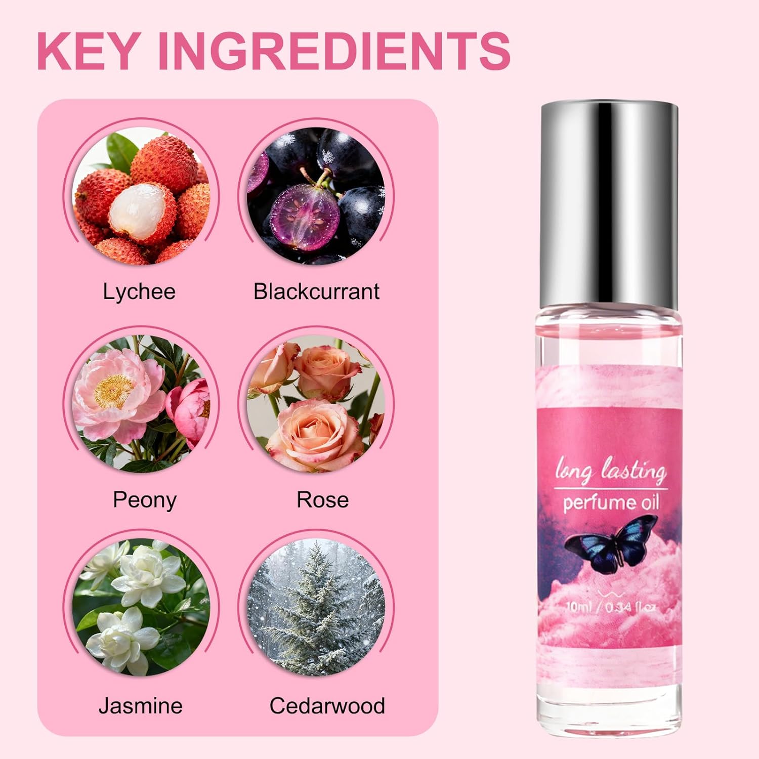 Pheromones Perfumes for Women - Floral & Fruity Roll On Perfume Oil, 10ml Travel Size Long-Lasting Pheromone Perfume Oil, Valentine's Day Gifts for Her, Galentines Day Perfume Gift for Women - Image 2