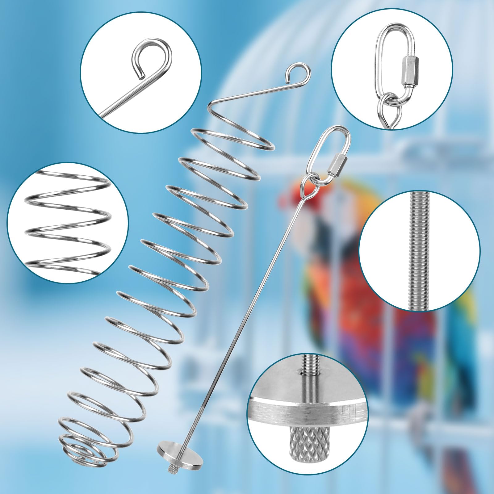2pcs Rat Enrichment Toys, Premium Stainless Steel Bird Treat Skewer Food Holder Hanging Slow Feeder for Fruits Vegetables Ideal Cage Accessories Mouse & Bird Rodent Foraging Puzzle Toy(Silver) - image 4
