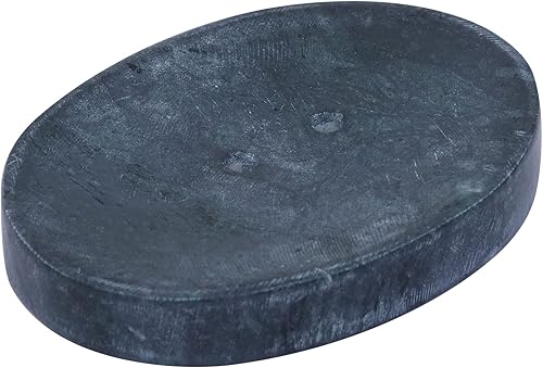 Miniatura 6 de Crocon Soporte para platos de mármol, diseño ovalado, jabonera, barra de jabón para baño, cocina y encimeras, caja de accesorios decorativos de