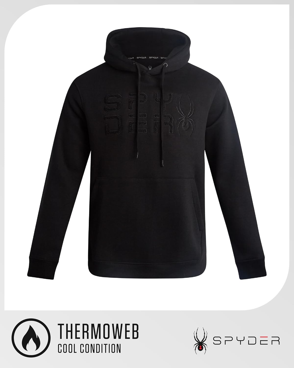 Spyder Mens Hoodie - Athletic Performance Soft Fleece Pullover Sweatshirts for Men - Heavyweight Workout Hooded Sweatshirt - Image 3