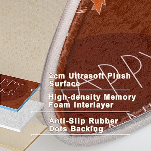 Miniatura 7 de Fall Thanksgiving Maple Leaf Bathroom Rugs Bath Mat 15.7x23.6 in Extra Soft Shaggy Memory Foam Shower Rug Non Slip Absorbent Throw Rugs Machine