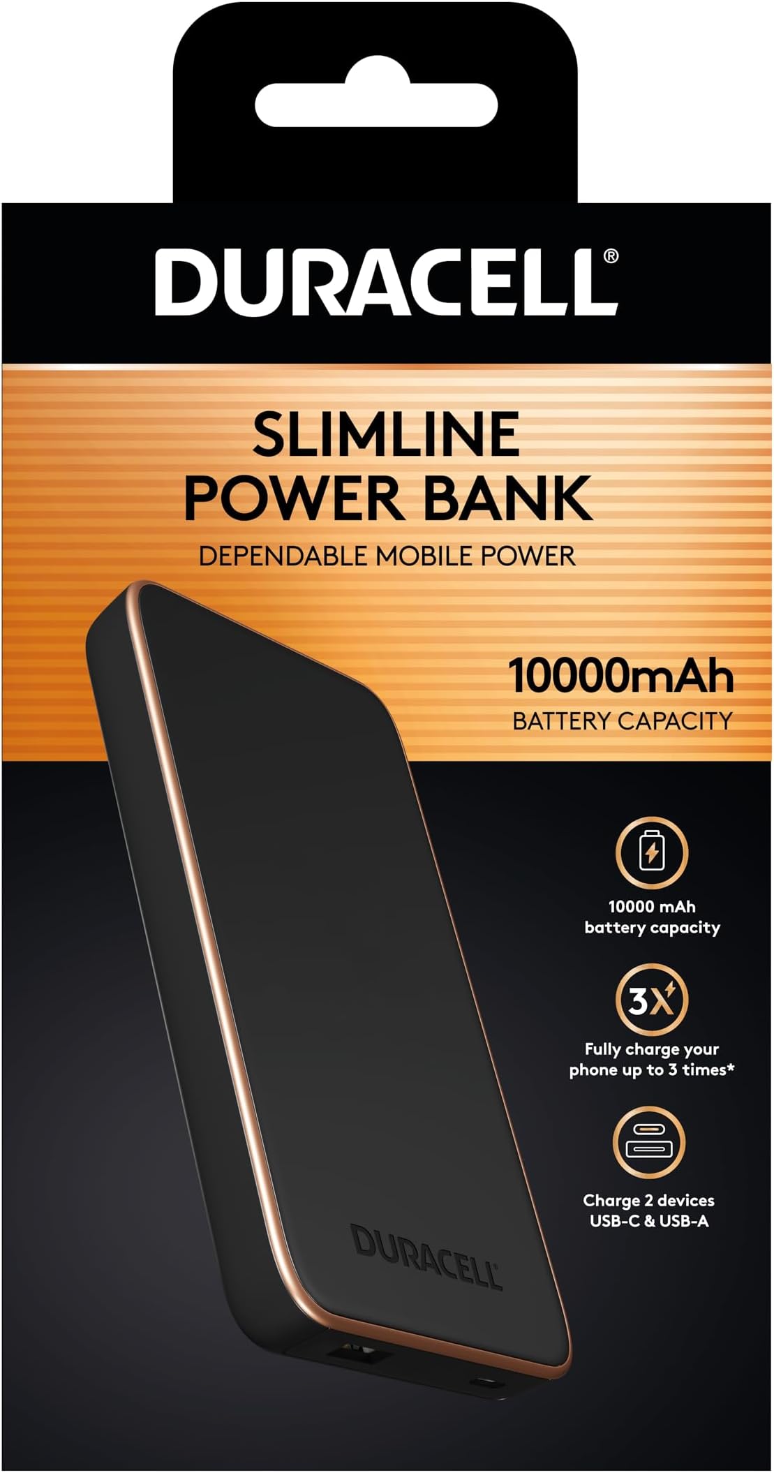 10000mAh Power Bank – Fast Charging Portable Charger with USB-C & USB-A, Slim External Battery Pack for iPhone, Samsung Galaxy, Android Phones, Tablets & Devices