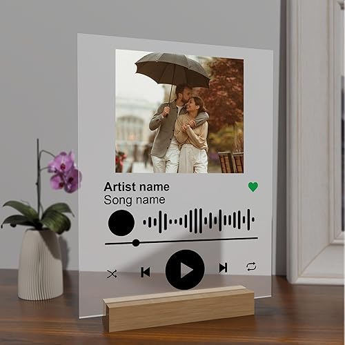 CRYPTONITE Placa acrílica personalizada Spotify | Placa acrílica personalizada con letras negras | Decoración de habitación estética I Múltiples