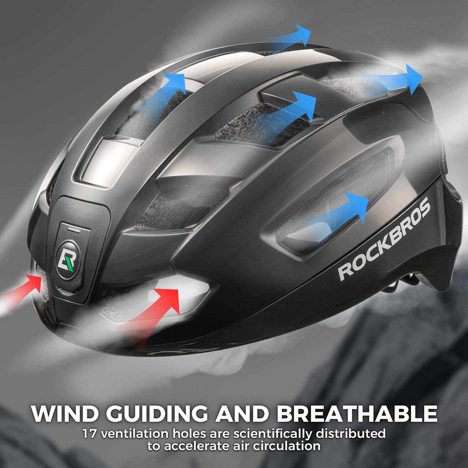 ROCKBROS Casco da Bicicletta con Luce LED Anteriori e Posteriori Uomo Donna | con Telecomando, Indicatori di Direzione Intelligenti, Casco Ciclismo per Bici da Corsa MTB, Regolabile 58-60cm