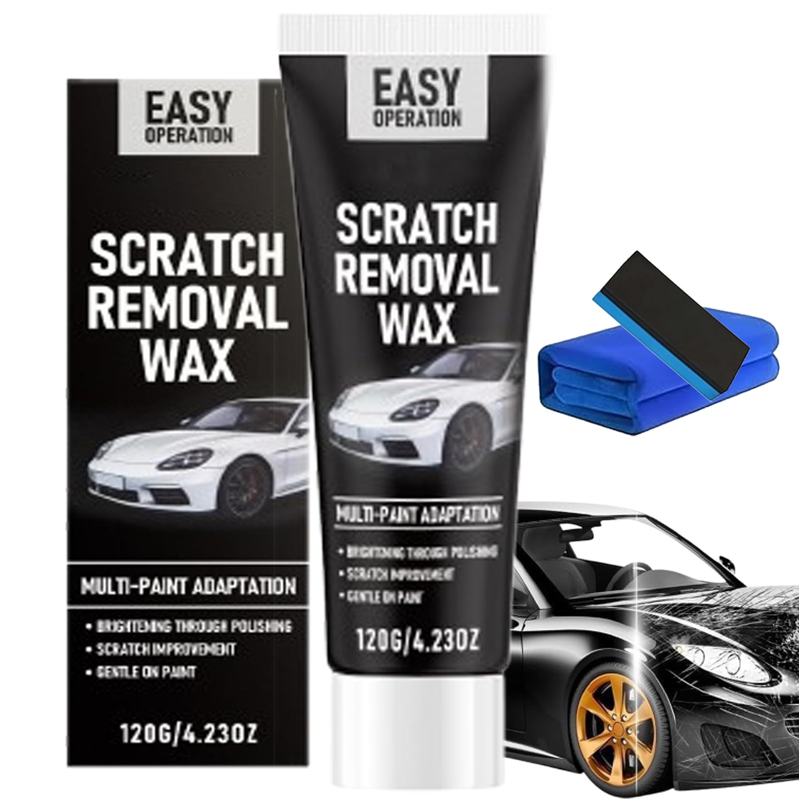 Car Scratch Remover, 2026 New Car Scratch Repair Paste for Light Scratches & Swirl Marks – Easy DIY Paint Repair, Works on All Car Paint Colors, Quick Application with Microfiber Cloth (Set B)