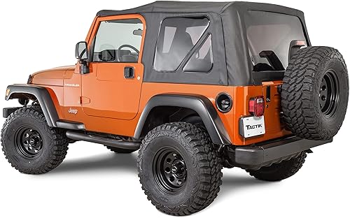 Miniatura 1 de TACTIK Parte superior suave de repuesto de tela solo  Compatible con Jeep Wrangler TJ 1997-2006  Techo de tela de ajuste personalizado con ventana