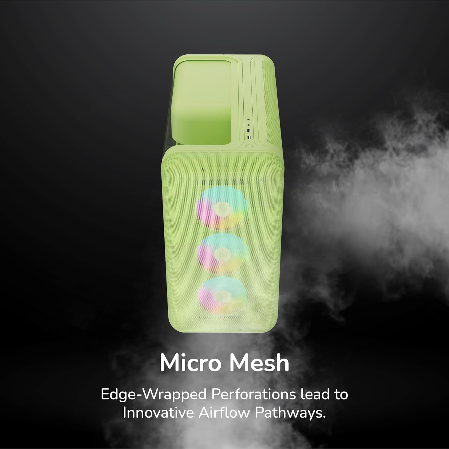 Hyte X50 - Modern Performance ATX Mid-Tower Gaming PC Case - Optimized High Airflow Chassis- 4mm Thick, Curved, Laminated Acoustic Glass -Micro Mesh Panels w Sturdy Stamped Steel- Matcha Milk (Green)