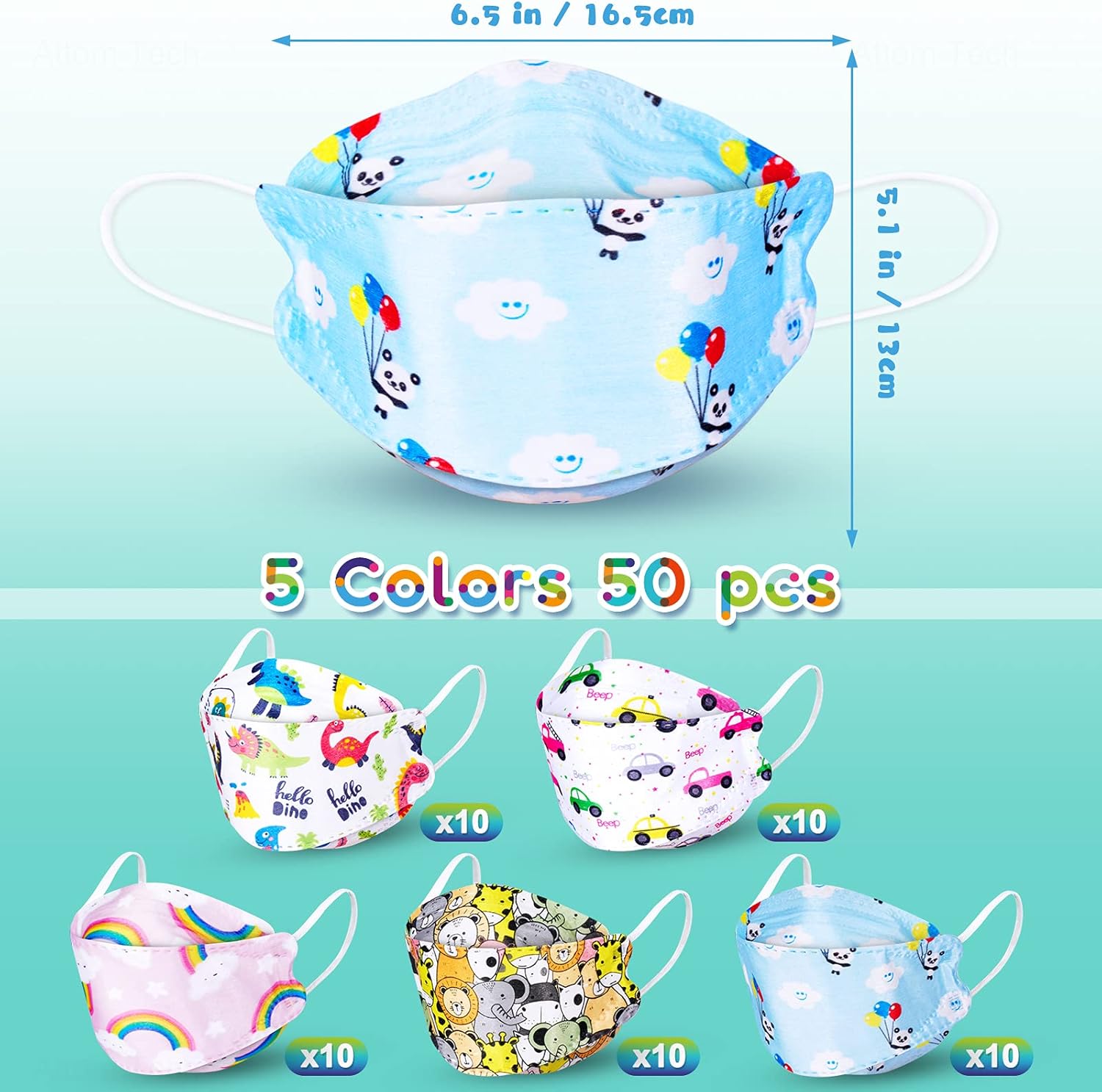 Miniatura 6 de NiHealth 50PCS Kids KF94 Disposable Face Masks