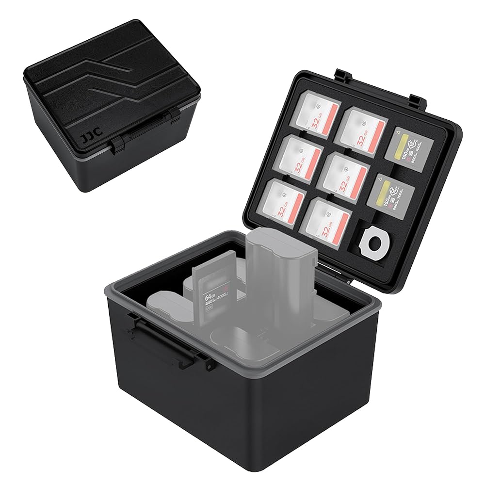 Amazon | JJC 大容量 カメラ バッテリーケース メモリーカード