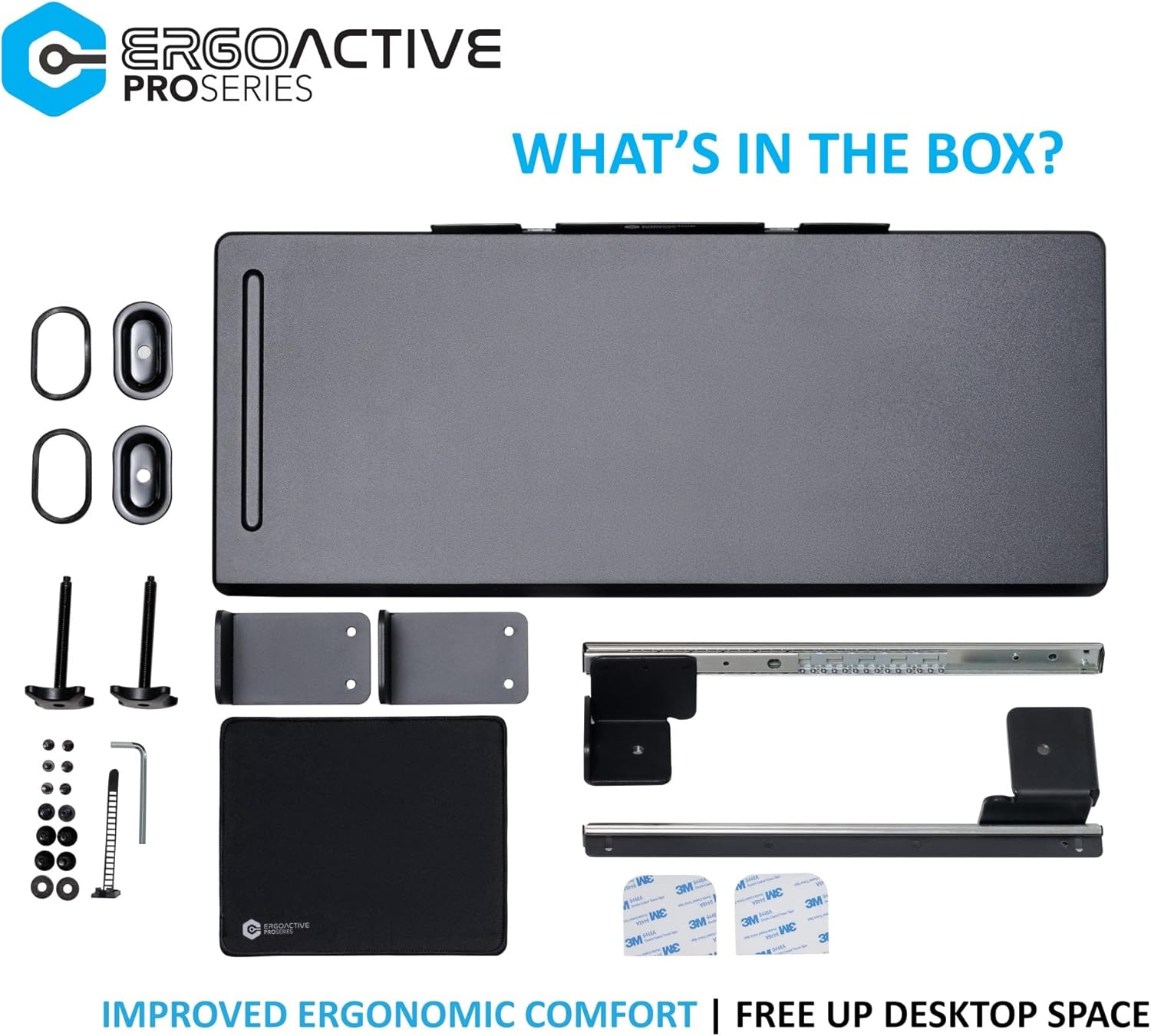 Buy ErgoActive MDF Wooden Under Desk Keyboard Tray, Clamp On Easy